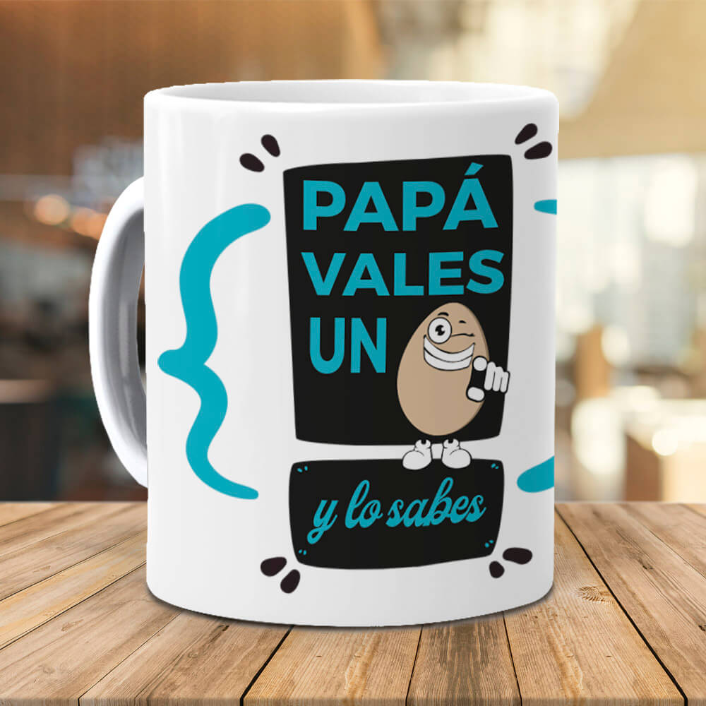 Taza Papá vales un huevo