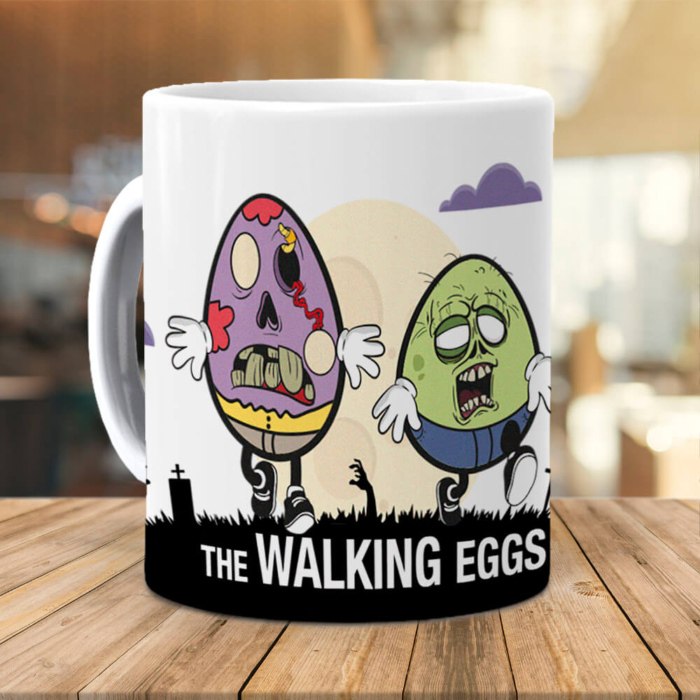 Taza The walking eggs