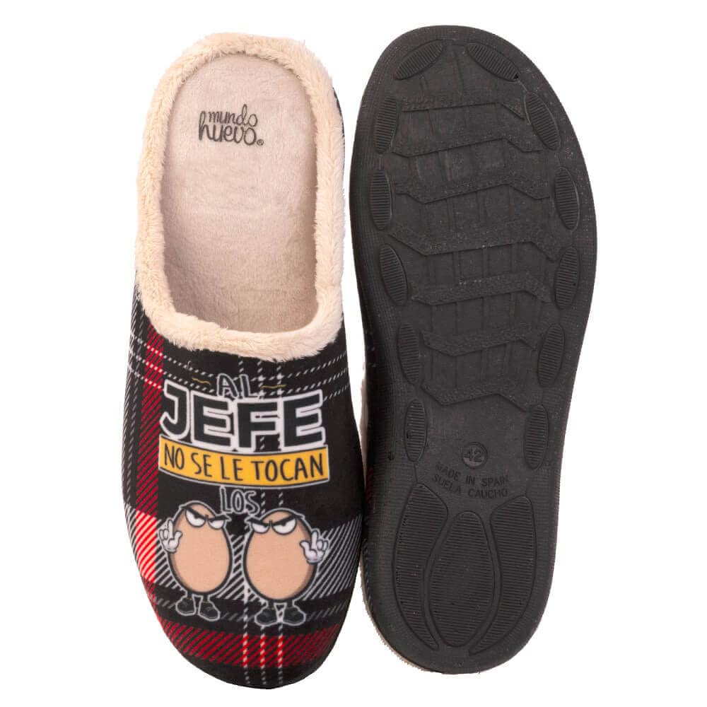 Zapatillas de casa - AL JEFE NO SE LE TOCAN LOS HUEVOS