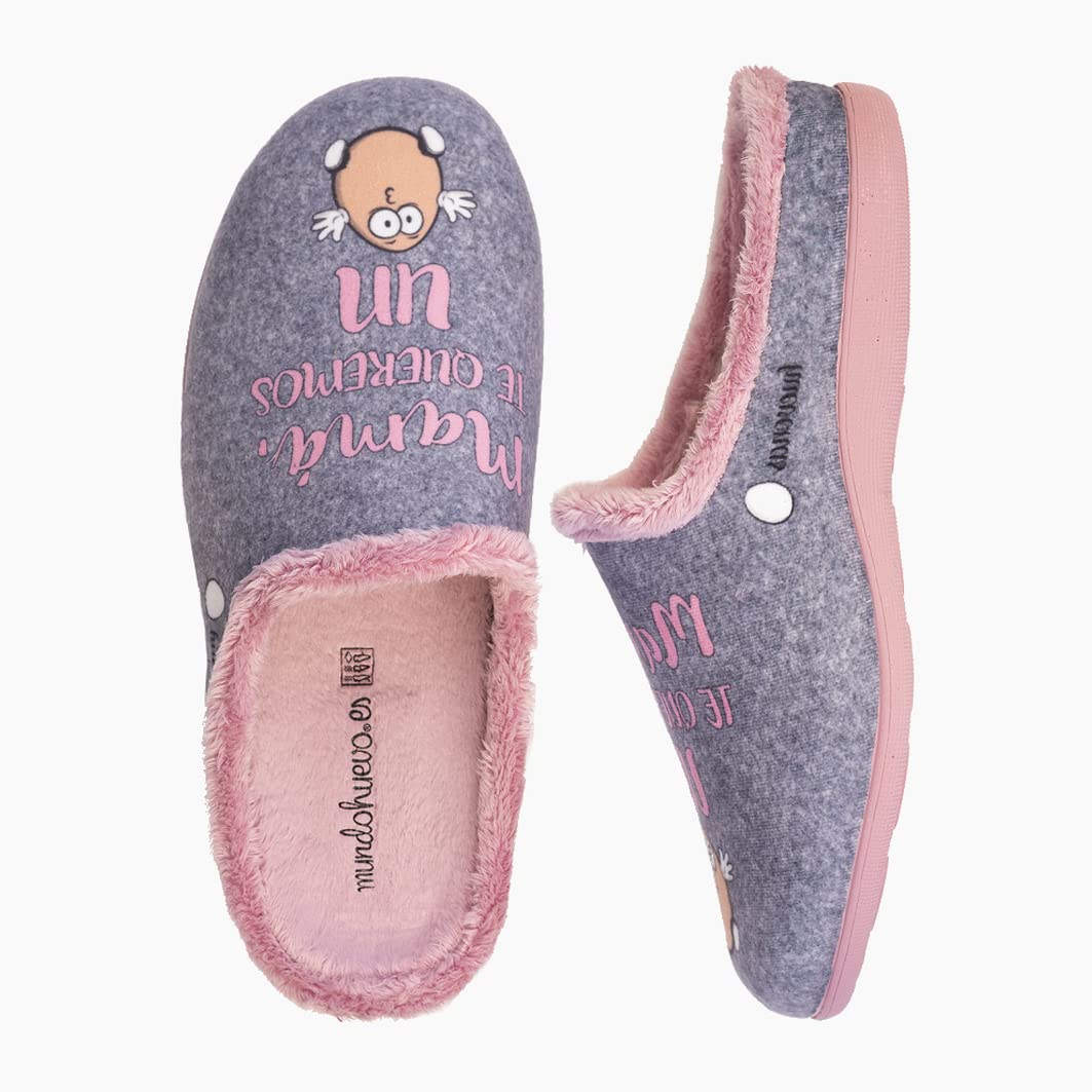 Zapatillas de casa - MAMÁ TE QUEREMOS UN HUEVO