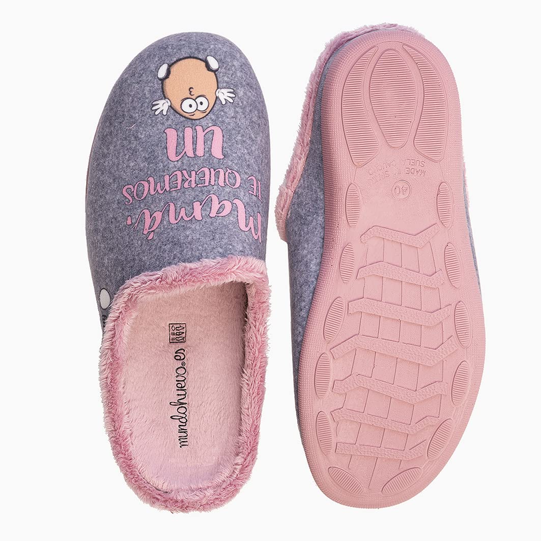 Zapatillas de casa - MAMÁ TE QUEREMOS UN HUEVO